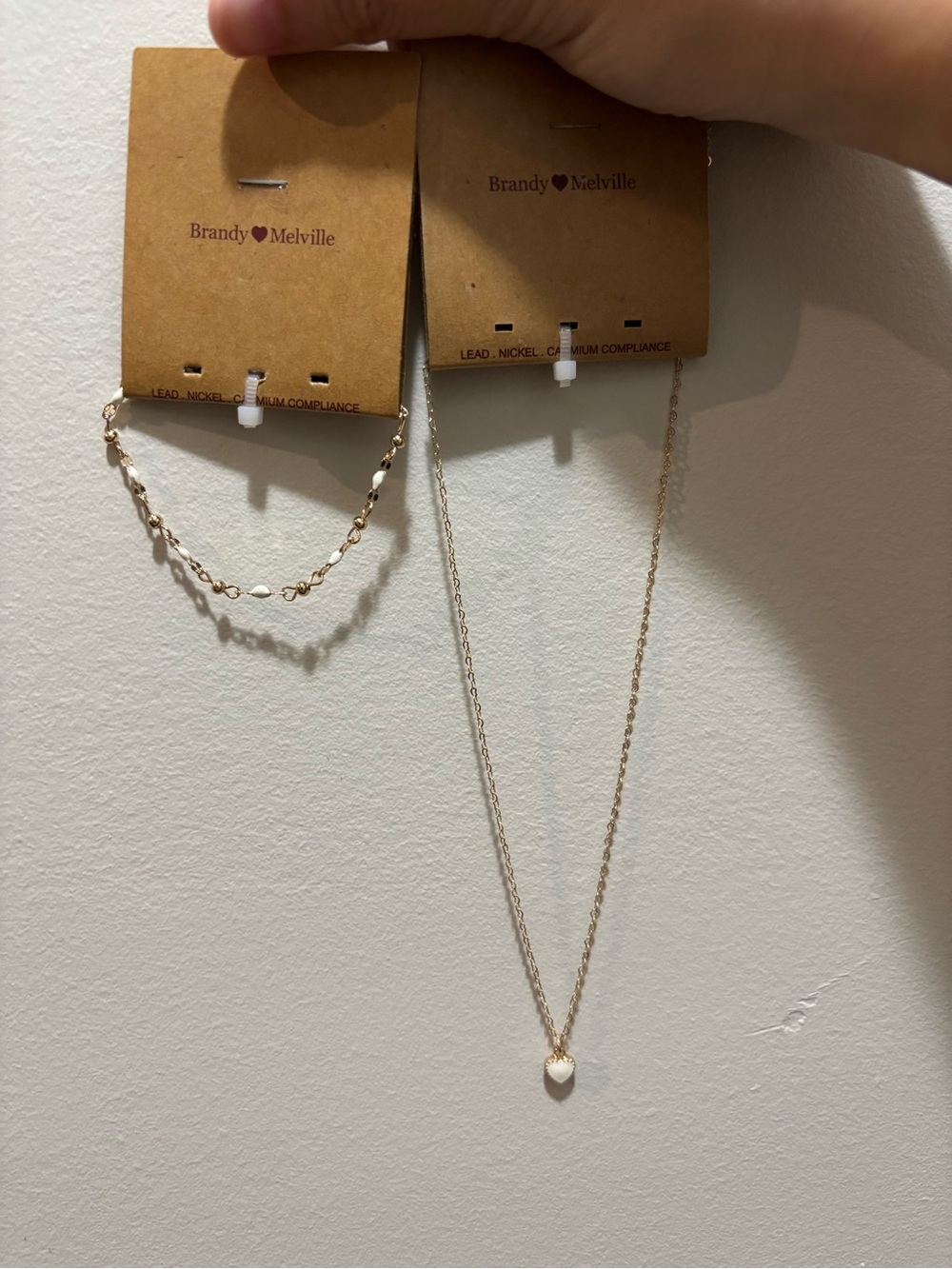 Brandy Melville gold jewellery set - heart necklace